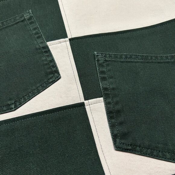 Handmade Bag Patchwork Denim Black Pink Vintage Recycled 12.5x6x15.5 - Picture 3 of 10